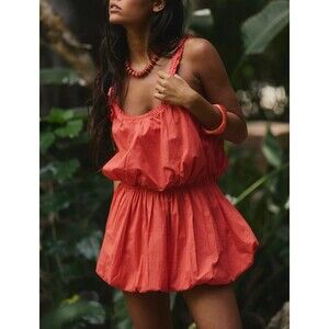 Free People Free-Est Leena Mini Dress Sleeveless Ruffle Trendy Cotton M 288795
